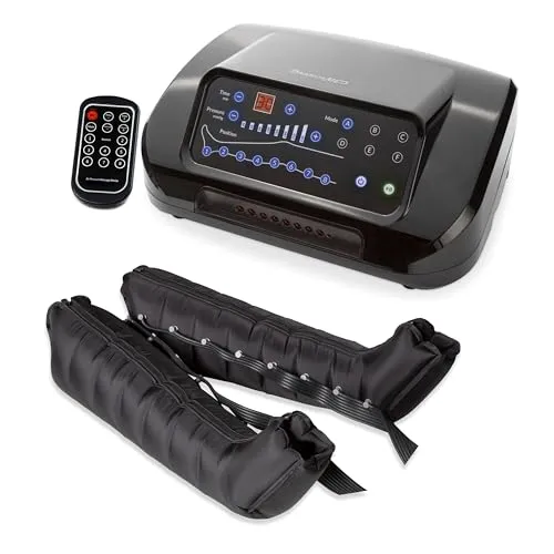 Dinamicamed | PRO 8.0 Beinmassagegerät| 8 Luftkammern | 6 Programme mit Beinmanschetten, Fernsteuerung, Timer | Lymphdrainage Gerät zur Anwendung bei Cellulite