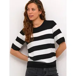 KAFFE KAlizza Damen Strickpullover Kurzarm Gestreift