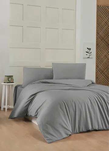 L'Essentiel Linge de Maison Einzelbettbezug-Set Dunkelgrau 140 x 200 cm - Hochwertiges Einzelbettbezug-Set aus 100% Baumwolle Ranforce, bietet unvergleichliche Weichheit und Langlebigkeit. Stilvolles Design in Dunkelgrau für ein elegantes Schlafzimmer. Maschinenwaschbar bei 30°C.