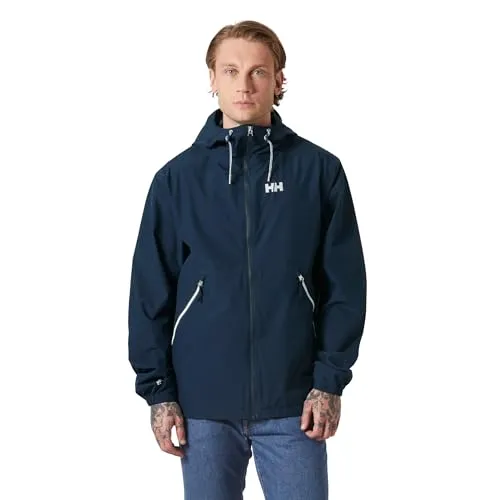 Helly Hansen Herren Sandoy Rain Jacket, 597 Navy, L - Regenjacke für Herren mit Helly-Tech-Schutz: Vollständig wasserdicht, winddicht und atmungsaktiv. Ideal für alle Wetterbedingungen und Aktivitäten im Freien.