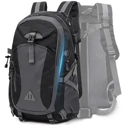 40L Männer im Freien Rucksack Wasserdicht, Laptop Herren Schulrucksack Großer Business Notebook Backpack für Arbeit Reisen Männer Jungen Schwar... - Schwarz