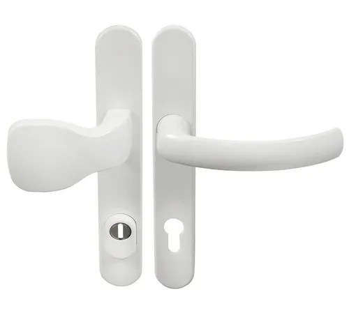 Häusler Schmalrahmen Türbeschlag SRG 2081 in Weiß PZ 92 - Elegante Türgarnitur SRG 2081 mit ergonomischem Design, robuster Aluminiumkonstruktion und 90 Grad Einrastmechanik für hohe Lebensdauer und erleichterte Handhabung.