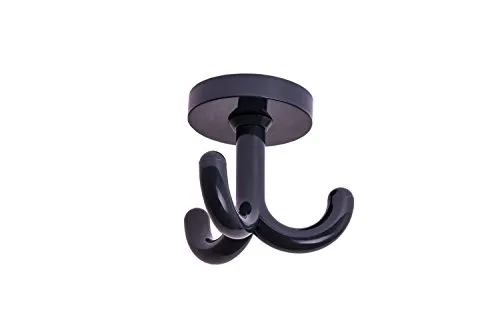 Gedotec Kleiderhaken Kinder Drehhaken Garderoben-Haken Dreifachhaken drehbar Kunststoff RAL 7016 - anthrazitgrau | Kita | Möbelbeschläge - MADE IN GERMANY | 1 Stück - Unterbauhaken Decken-Montage