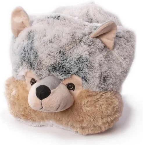 inware Wärmekissen Fußwärmer Elch / Schaf / Wolf / Hund Plüsch Tierdesigns, Fußsack, (1-tlg), Gummisohle ist rutschfest sowie robust / ideal als Geschenk