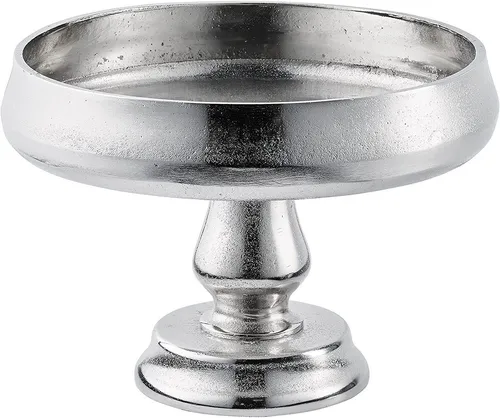 MichaelNoll Dekoschale Dekoteller Schale Aluminium Silber - Dekoschale aus Metall - 28 cm