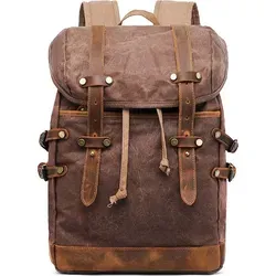 OKWISH Vintage Rucksack für 15 Zoll Laptops - Robuster Canvas-Rucksack mit verstellbaren Schultergurten für hohen Tragekomfort. Ideal für den Alltag, bietet Platz für Laptops bis 15 Zoll und hat praktische Fächer für Bücher und Snacks.