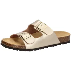 Lico Pantolette Bioline Platino - Elegante Pantoletten in Rosegold mit verstellbaren Schnallen, angenehmer Lederdecksohle und dämpfungsaktiver EVA-Laufsohle für optimalen Tragekomfort.