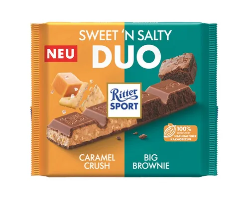 Ritter SPORT Schokolade, Ritter Sport Sweetn Salty Duo mit Karamell und Butterkeks 218g