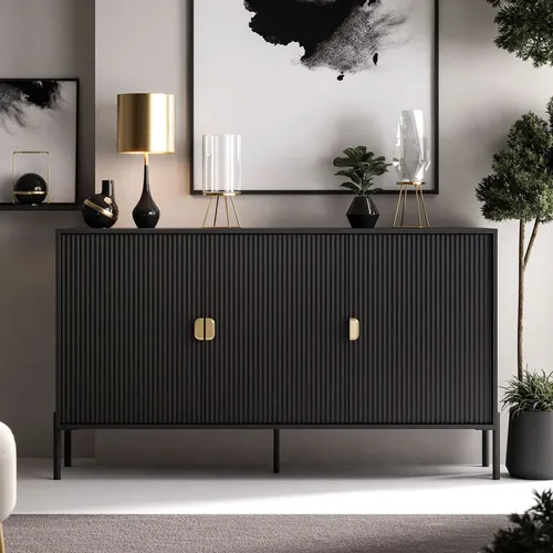 Dreitürkommode DALIA 3D Schwarz in schwarz von Lukmebel