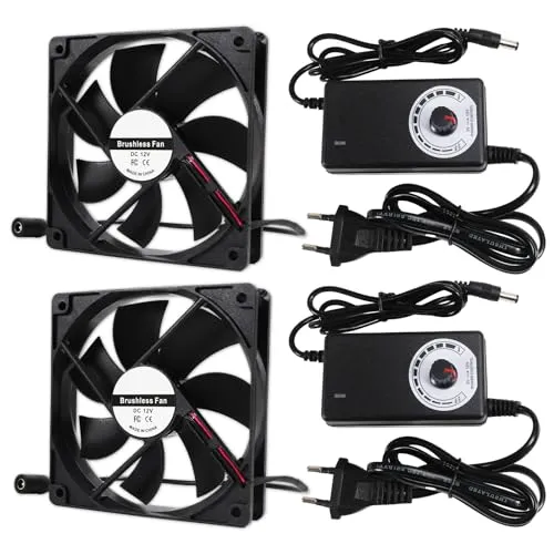 Sätze 120mm Gehäuselüfter AC 220V 240V 3000rpm mit Drehzahlregelung bis zu 12V Dual Kugellager 114CFM für Schrank, Workstation, Chassis und Server 2