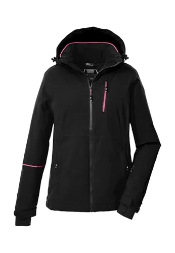 Killtec Damen Ski- und Snowboardjacke Schwarz, Größe 42 - Damen Outdoor Skijacken von Killtec - wasserdicht, atmungsaktiv und winddicht. Ideal für die Piste mit verstellbarer Kapuze und praktischen Taschen.