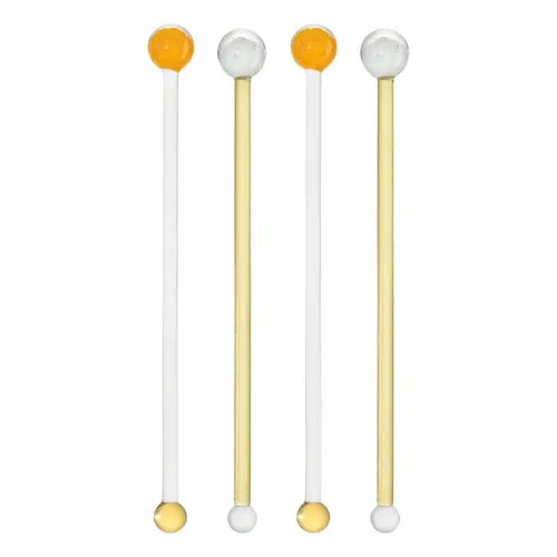 Leonardo Rührer Poesia 4-tlg. Cocktailstab Rührstäbchen Cocktailrührer Orange