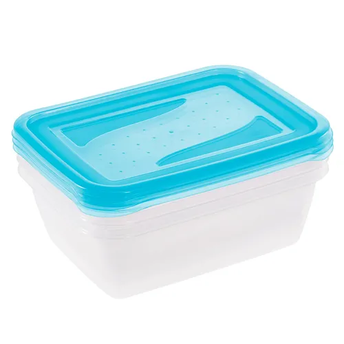 2er-Set Frischhaltedose - fresh blue-transparent - 2 Liter