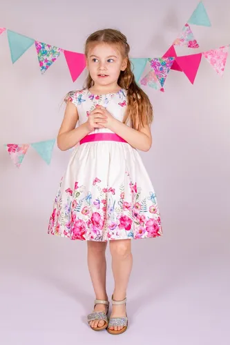 happy girls by Eisend Kleid in Weiß, Größe 152 - Elegantes Kleid von happy girls by Eisend in Weiß, Größe 152. Hergestellt aus 100% Baumwolle, mit Rundhalsausschnitt und abnehmbarem Gürtel für einen individuellen Look.