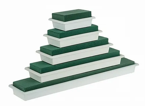 Blumen-Steckschaum - Schale, 22 cm lang, 2 STÜCK,Tisch- Gesteck, Steckmasse