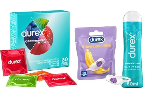Durex Mixpackung für Frauen & Männer - Bundle mit Kondomen, Gleitgel & Sextoy für ein aufregendes Vergnügen