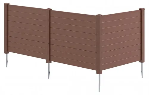 COSTWAY 3-tlg. Gartenzaun 122x95cm, flexibler Sichtschutzzaun aus PP & Metall