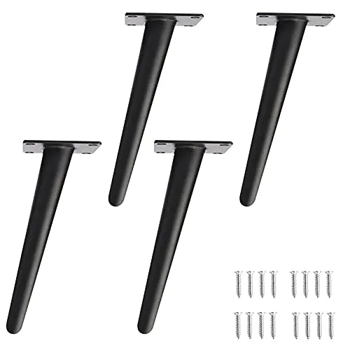 Stück Möbelfüße Eisen Konisch Möbelbeine Schräge Tischbeine Tischbeine Schrankbeine Sofafuss Sockelfuß Metall DIY Möbel Tischgestell Möbelfüsse für Couchtisch Schränke Möbel Sofas (25 cm, Schwarz) 4