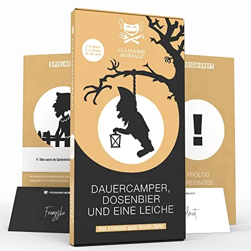 Culinario Mortale® Krimidinner für Zuhause - Gesellschaftsspiel für 6-8 Personen, erlebe einen spannenden Abend voller Rätsel und Rollen, ideal für Mädelsabende oder Silvester.
