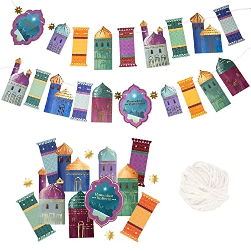 Papierdrachen 10m Girlande als Dekoration für Ramadan von Papierdrachen