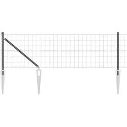 vidaXL Zaun mit Pfosten Grau 0,4 x 10 m aus Stahl - Hochwertiger Gartenzaun aus robustem Stahl, pulverbeschichtet und wetterbeständig. Ideal für sichere Abgrenzung von Gärten und Terrassen – einfach zu montieren und langlebig.
