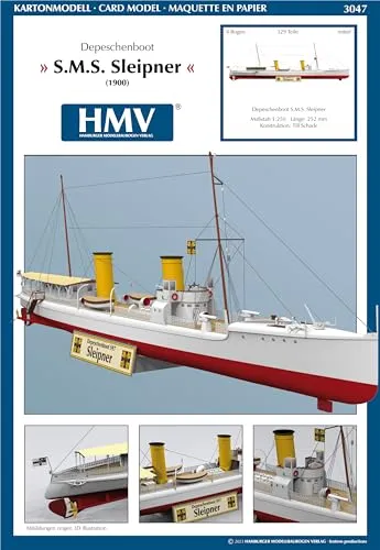 HMV HAMBURGER MODELLBAUBOGEN VERLAG Kaiserliches Depeschenboot S.M.S. Sleipner