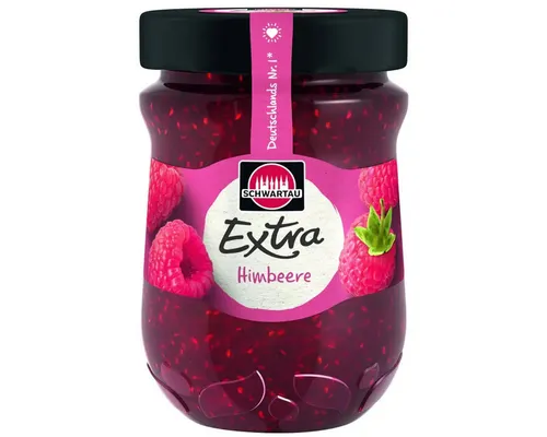 SCHWARTAU Fruchtaufstrich, Schwartau Extra Himbeere Frühstück Fruchtaufstrich vegan 340g