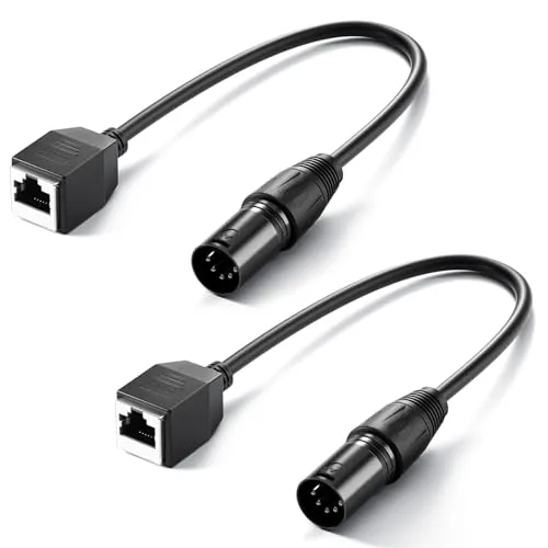 Neewer 5 Pin DMX XLR Stecker auf RJ45 Buchse Kabel, 2 Pack RJ45 auf 5 Pin XLR Adapter XLR Stecker für TL60/TL90C/TL120C RGB Röhre Lichtwand NUR und DMX512 Konsole Lichtsteuerung, 1ft/35cm, NC006