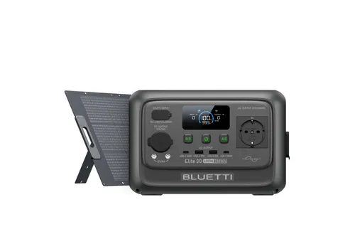 BLUETTI Stromerzeuger Elite 30 V2 - Tragbarer Solargenerator 600W mit 288Wh Kapazität, ideal für Camping und Notfälle. Flüsterleiser Betrieb unter 30 dB und blitzschnelles Laden in 45 Minuten auf 80% – Ihre mobile Energiequelle für jedes Abenteuer!