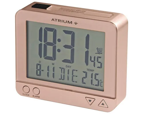 Atrium Funkwecker A760-17 - Digitaler Wecker mit Sensorbeleuchtung - Wecker mit digitaler Anzeige, rotem Obenabsteller und sensorgesteuerter Grundbeleuchtung für optimale Sichtbarkeit bei Dunkelheit. Ideal für ein stressfreies Aufstehen!