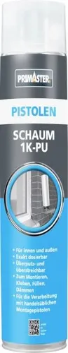 Primaster Pistolen Schaum 1K-PU 750ml Montage- Füll- Dämm- Klebschaum Wasserfest