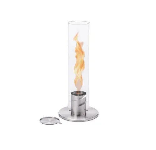 höfats Spin 90 Silber - Tischkamin für Indoor & Outdoor - Gel- & Ethanol-Kamine: Hochwertiger Tischkamin aus Edelstahl mit faszinierendem Flammenwirbel, ideal für stimmungsvolle Abende drinnen und draußen.