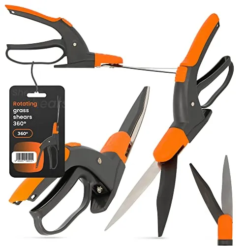 Handgrasschere 360º Rotierende Klinge Rasenkantenschneider Schere Gartenschere Pflanzenschere Trimmen Pflanzenpflege Rutschfester Griff Gartenarbeit Unverzichtbar