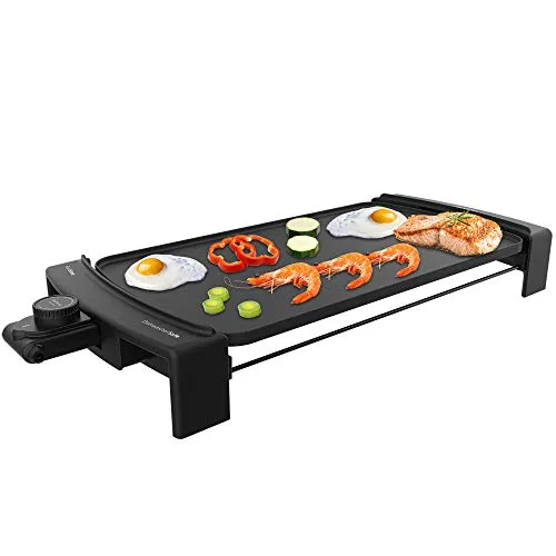Cecotec Grilleisen mit Steinverkleidung und Aluminium - Leistungsstarker Elektrogrill mit 2600 W, großer Kochfläche (45 x 25 cm) und einfacher Reinigung dank spülmaschinenfester Teile. Ideal für gleichmäßiges Garen aller Speisen.