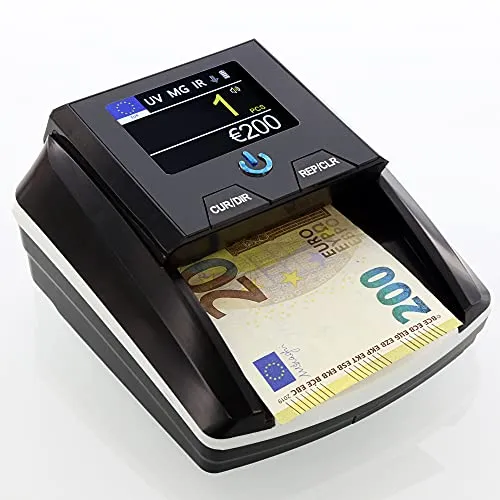 Monepass D8X Pro – Professioneller Geldscheinprüfer für Euro - Geldaufbewahrung: 100 % Zuverlässigkeit durch 8 Erkennungssysteme, ideal für Händler zur schnellen und sicheren Überprüfung von Geldscheinen.
