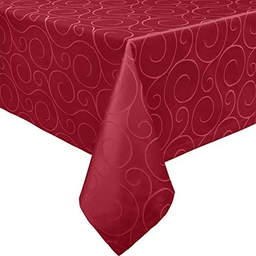 Erwin Müller Tischdecke Jacquard Ranken Rubin 130x170 cm - Elegante Jacquard-Tischdecke mit ansprechenden Ranken in Rubinrot. Pflegeleicht und bügelleicht dank hochwertigem Materialmix. Ideal für festliche Anlässe oder den täglichen Gebrauch.