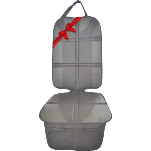 Autositzauflage Grau (Premium Royal-Oxford-Material) zum Schutz vor Kindersitzen Isofix geeignet, Auto-Kindersitzunterlage wasserabweisend, Autositzschutz, Unterlage, Schoner in universeller Passform