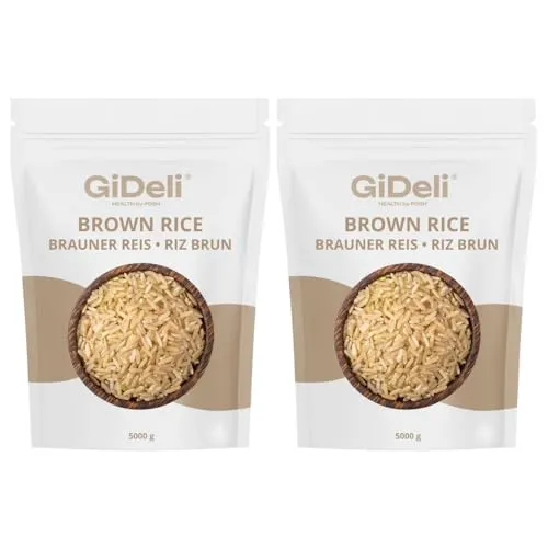GiDeli Hochwertiger Brauner Reis, Brauner Reis Naturreis, Brown Rice Natural Premium (10kg)