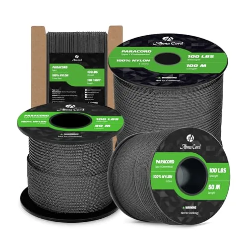 Abma Cord Paracord 2mm 15m Nylon Seil Typ I Schnur mit 1 Kern Allzweckseil
