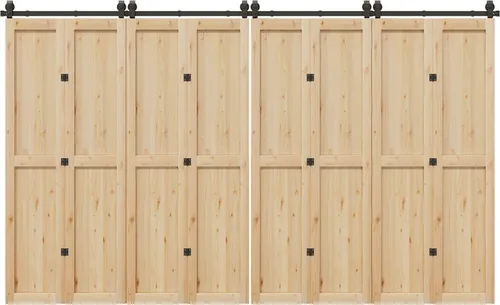 vidaXL Schiebetürbeschlag-Set 366 cm Stahl Schwarz