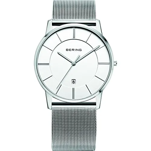 BERING Herren Analog Quarz Classic Collection Armbanduhr mit Edelstahl Armband und Saphirglas 13139-000