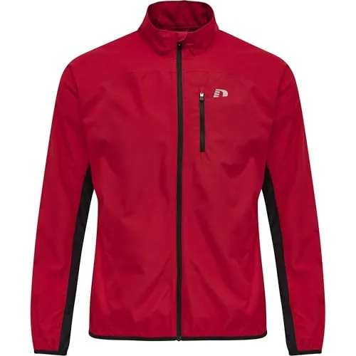 newline Core Jacke tango red L - Funktionsjacke aus leichtem Polyester, wind- und wasserabweisend, mit reflektierendem Logodruck und praktischer Brusttasche für optimale Funktionalität beim Sport.