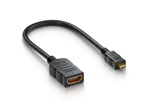 deleyCON deleyCON Micro HDMI Portsaver Micro HDMI Stecker auf HDMI Buchse HDMI-Kabel