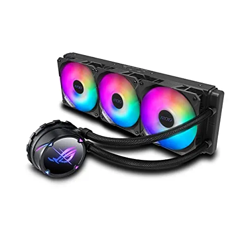 ASUS ROG STRIX LC II 360 ARGB: Effiziente CPU-Wasserkühlung mit RGB - CPU Wasserkühlung mit Aura Sync, bietet herausragende Kühlleistung und drei adressierbare ROG 120mm RGB-Lüfter für beeindruckende Beleuchtung.