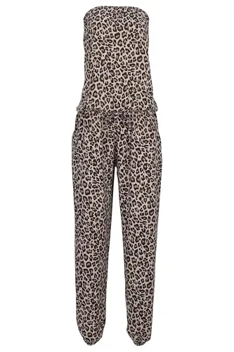 malito Damen Jumpsuit - Leo-Print Overall mit Carmen Ausschnitt - Jumpsuits für Damen: Stilvoller, luftiger Einteiler mit femininem Carmen-Ausschnitt und praktischen Taschen – ideal für Sommer, Urlaub und Freizeit.
