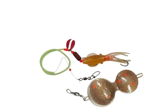 Eisele Sea-Fishing Tock Butt-System Buttlöffelvorfach 30g-90g Plattfisch-Vorfach Flunder Rig (Wurmhaken 30g, Motoroil)