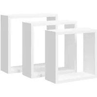 vidaXL Würfelregale 3 Stk. Weiß MDF - Stylische Wandregale - Regale aus langlebigem MDF in modernem Design, ideal zur Präsentation von Deko und Sammlerstücken. Verwandeln Sie Ihre Wände mit diesen praktischen, schwebenden Regalen in ein stilvolles Gestaltungselement!