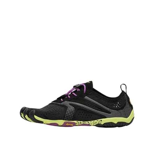 Vibram FiveFingers V-RUN Damen Sneaker, Mehrfarbig (Schwarz/Gelb/Lila), 38 EU - Laufschuhe mit VI-LITE Zwischensohle und XS Run Außensohle für optimale Dämpfung und Haltbarkeit. Antimikrobielle Einlegesohle und verstellbarer Kordelverschluss bieten zusätzlichen Komfort.