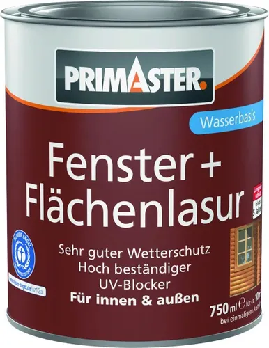 Primaster Fenster + Flächenlasur 750 ml weiß Holzlasur