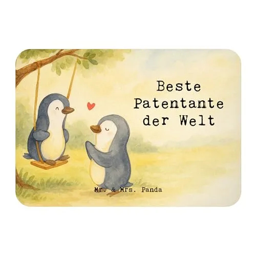 Mr. & Mrs. Panda Magnet Pinguin Beste Patentante der Welt Design - Geschenk, zettelhalter, haftmagnet, Dankeschön, Pinnwandmagnet, holzmagnet, Mitbringsel, Geschenkidee, Kühlschrankmagnet, Familie